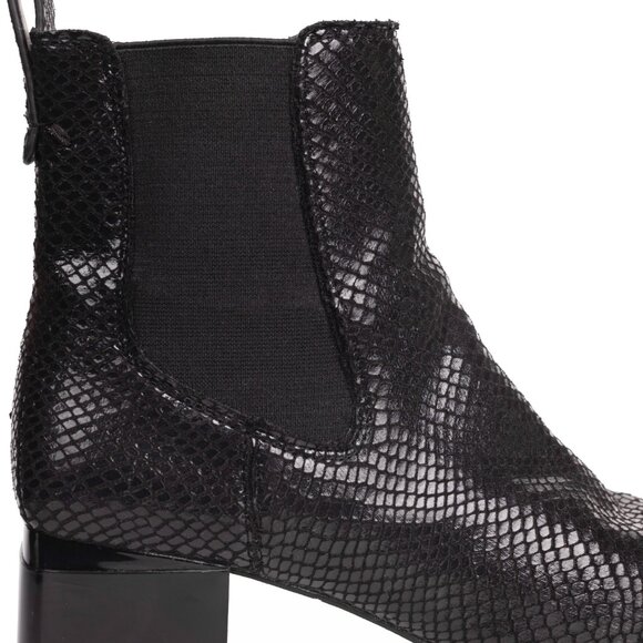 Franco Sarto “Wandi” Black Faux Snakeskin Block Heel Boots | Women’s 6 M - Picture 5 of 11